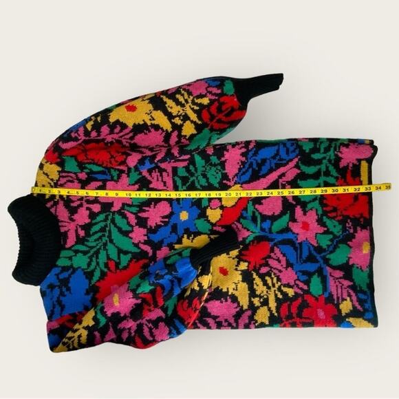 EUC | Farm Rio | Tropical Garden Long Sleeve Sweater Dress | Multi | Small - Picture 12 of 14